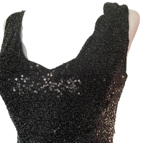 ❣️5/$50 Charlotte Russe Sequin Midi Black Cocktail Dress, with silver sequins - Picture 4 of 4